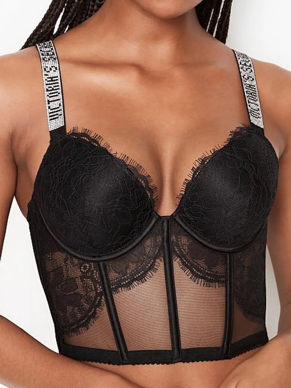 Victoria Secret Shine Strap Lace Corset Bra